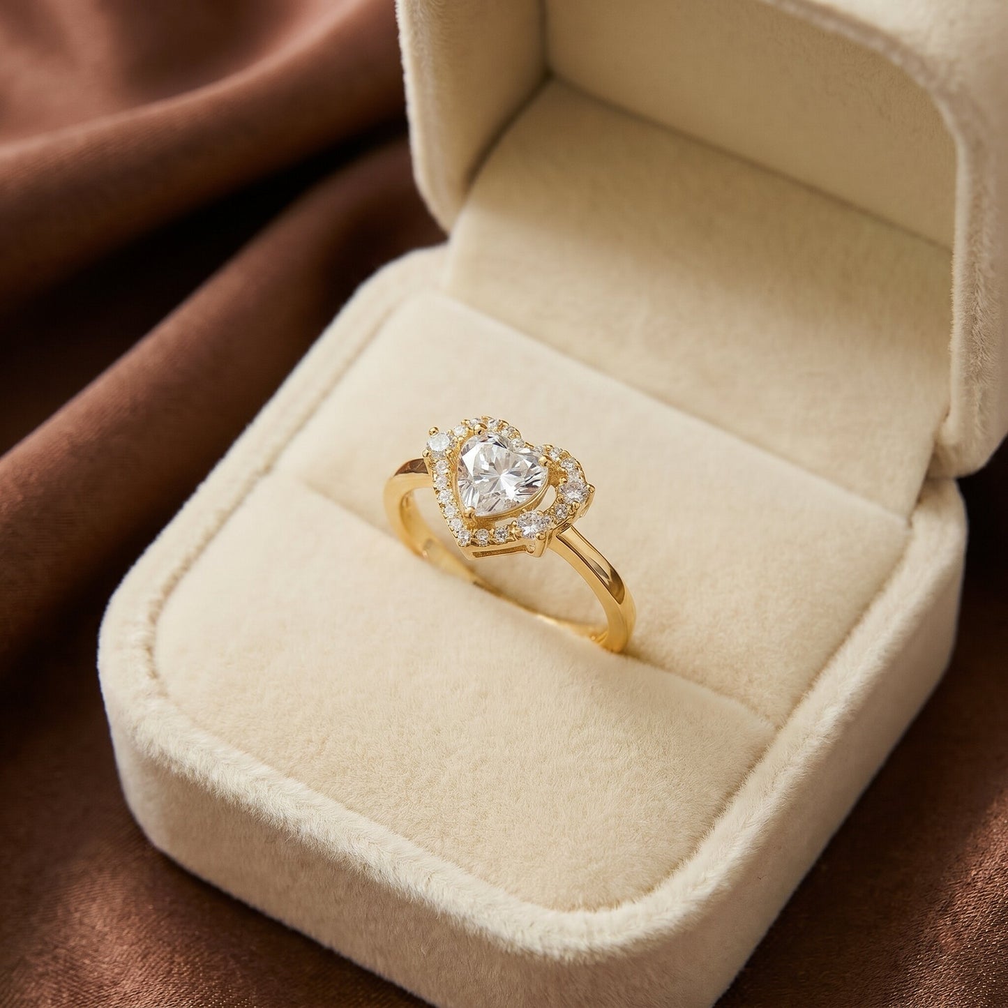 A radiant symbol of love wrapped in brilliance, this ring features a heart-cut centerpiece embraced by a sparkling halo of crystal accents. Available in Crystal White, Royal Violet, and Blush Pink variants, its romantic silhouette creates a timeless charm that feels elegant, feminine, and full of sparkle.