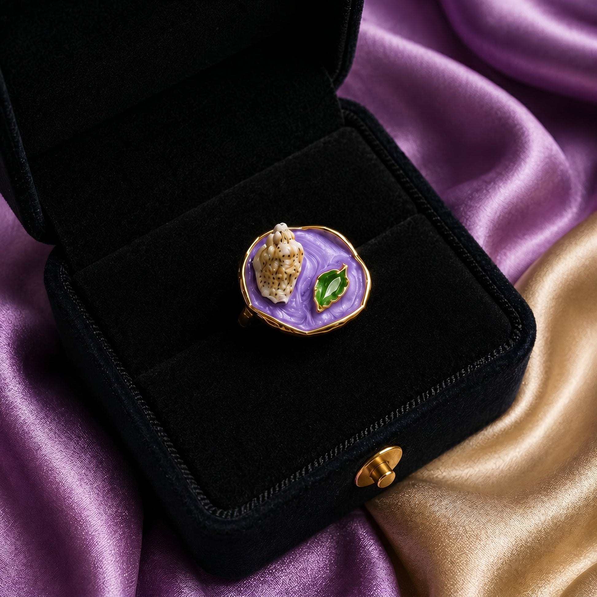 A collection of miniature artworks wrapped into wearable elegance, these rings blend flowing enamel textures, soft pastel tones, pearls, and shell-inspired details into a dreamy statement design. Each variant carries its own oceanic and artistic charm while staying beautifully cohesive as one collection.