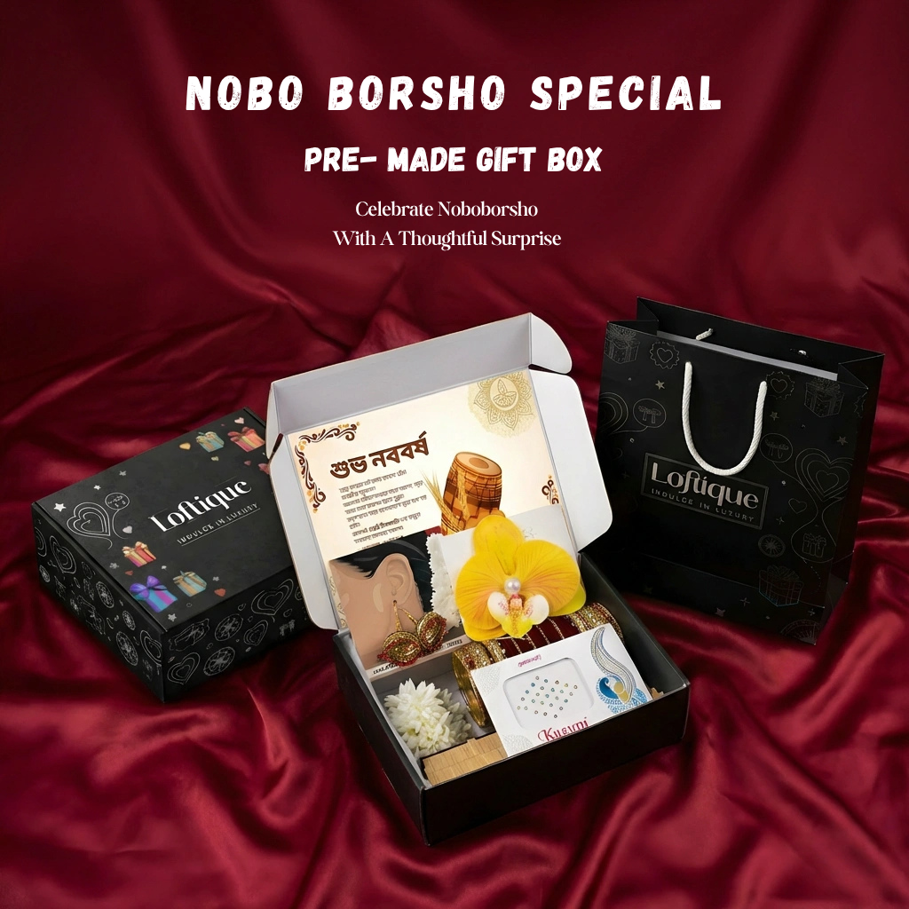 Loftique’s Nobo Borsho Special Gift Box for Her is here, a beautifully curated festive box designed to feel thoughtful, elegant, and truly special. 💝

Inside, she’ll receive a handpicked collection of festive favorites: kangan, gazra, tip, hair clip, jhumka, and hair stick, all packed to create a memorable unboxing experience. ✨

Make it even more personal: she can choose her preferred color, and you can make the gift feel extra special with Loftique’s signature presentation. 🎀

🎉 Special Offer