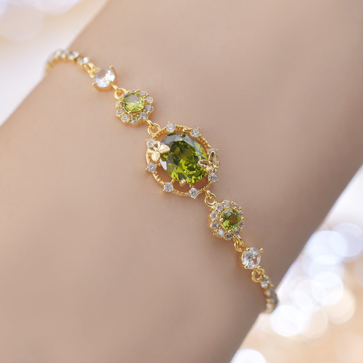 The Butterfly Garden Bracelet is a masterpiece of accessible luxury, featuring an exquisite oval-cut zircon center that radiates a high-end niche appeal. Available in enchanting Sage and Lilac variants, this pull-out bracelet offers a refined fashion statement that brings the delicate beauty of a blooming garden directly to your wrist.