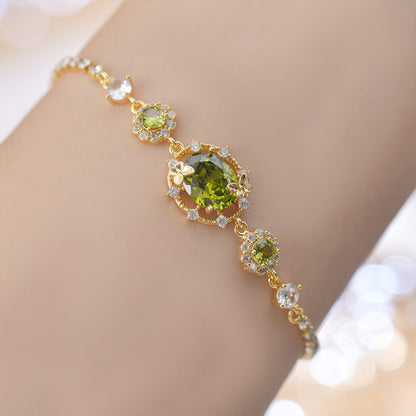 The Butterfly Garden Bracelet is a masterpiece of accessible luxury, featuring an exquisite oval-cut zircon center that radiates a high-end niche appeal. Available in enchanting Sage and Lilac variants, this pull-out bracelet offers a refined fashion statement that brings the delicate beauty of a blooming garden directly to your wrist.