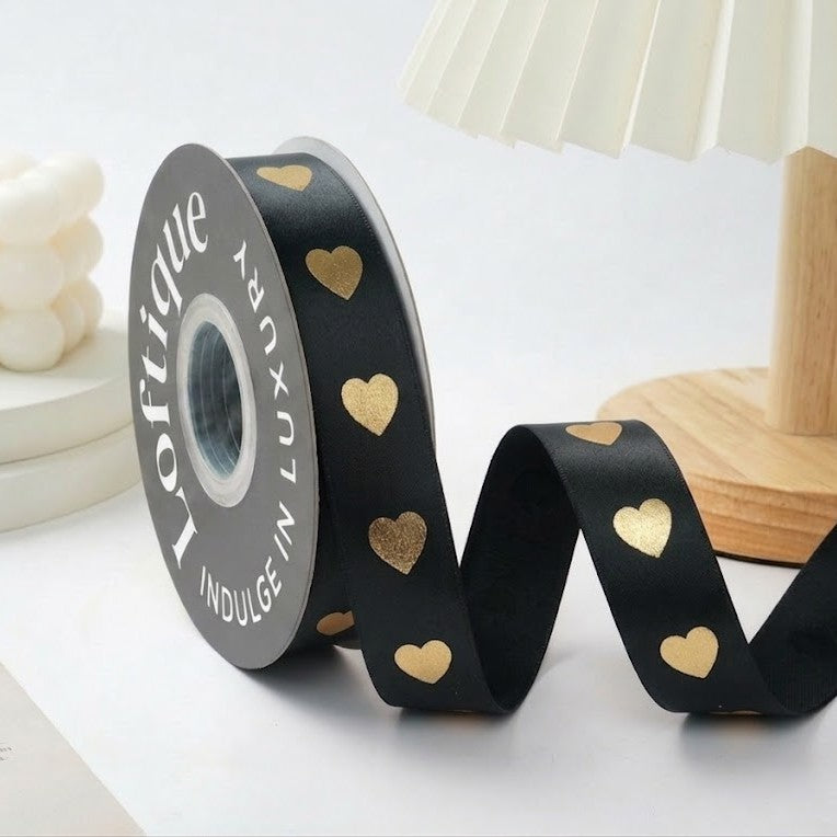 ES Ribbons are designed to add the perfect finishing touch to every gift. Crafted from soft fabric and detailed with elegant gold heart accents, these ribbons instantly elevate your packaging with warmth, love, and a premium feel.