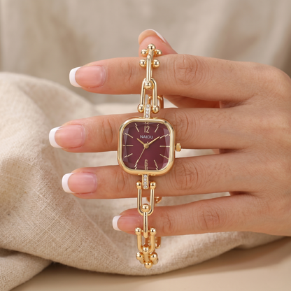 The Elite Eternity Watch redefines elegance with its sophisticated square small dial and a light luxury Cuban-inspired strap. Available in multiple stunning colors, this timepiece seamlessly blends the bold aesthetic of a high-end bracelet with the precision of a modern quartz movement, making it a standout accessory for any trendsetting wardrobe.