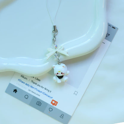 A tiny pop of cuteness designed to brighten your everyday essentials, this playful kitty charm brings a soft, joyful vibe wherever it goes. Finished with a delicate bow and subtle sparkle detail, it’s the perfect little accessory to add personality to your phone, bag, or keys.