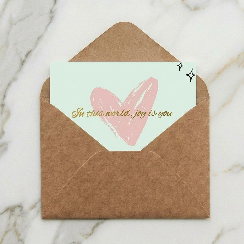 A small envelope carrying big emotions — this heartfelt card transforms simple words into meaningful moments. Whether it’s a warm Eid Mubarak, and Love Note for someone special, or a thoughtful message tucked inside a gift box, this elegant envelope and card set turns every message into a keepsake worth remembering.