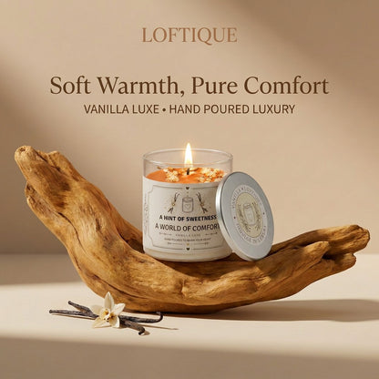 A gentle glow paired with nature’s warmth, crafted to bring comfort into your everyday moments. From the creamy sweetness of vanilla to the calming touch of lavender, each variant creates a soothing atmosphere that feels soft, cozy, and beautifully relaxing.