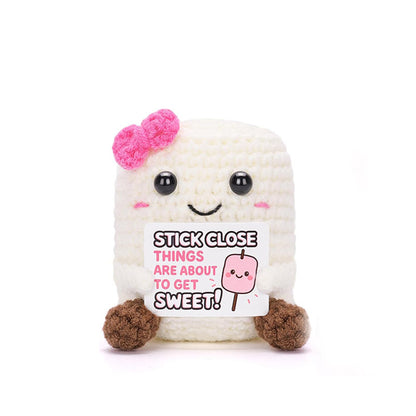 A tiny Plushie that feels cozy at the center, with a heartwarming message as its frame made to sit in a pocket, on a desk, or inside a gift box like a little daily reminder.