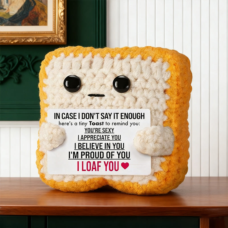 A tiny Plushie that feels cozy at the center, with a heartwarming message as its frame made to sit in a pocket, on a desk, or inside a gift box like a little daily reminder.