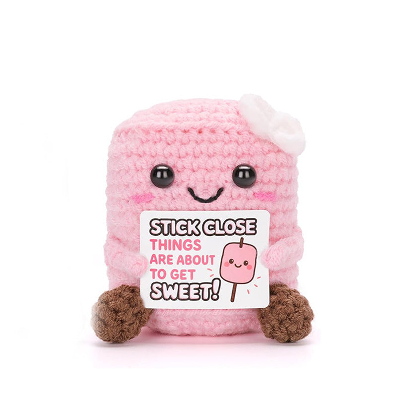 A tiny Plushie that feels cozy at the center, with a heartwarming message as its frame made to sit in a pocket, on a desk, or inside a gift box like a little daily reminder.