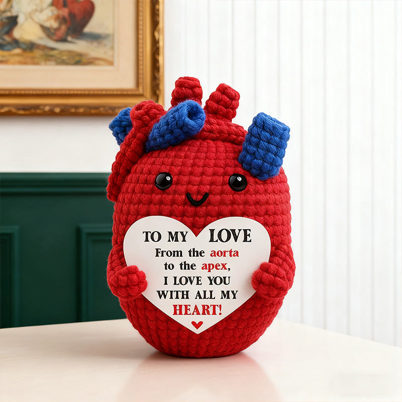 A tiny Plushie that feels cozy at the center, with a heartwarming message as its frame made to sit in a pocket, on a desk, or inside a gift box like a little daily reminder.