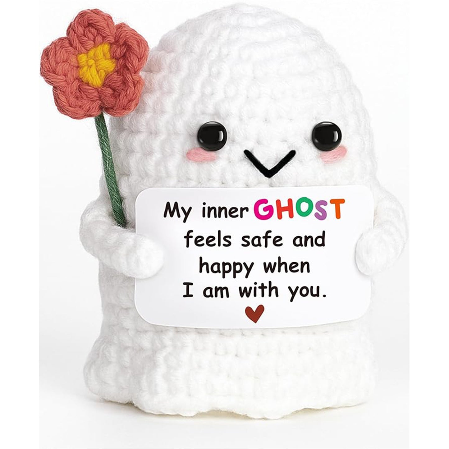 A tiny Plushie that feels cozy at the center, with a heartwarming message as its frame made to sit in a pocket, on a desk, or inside a gift box like a little daily reminder.