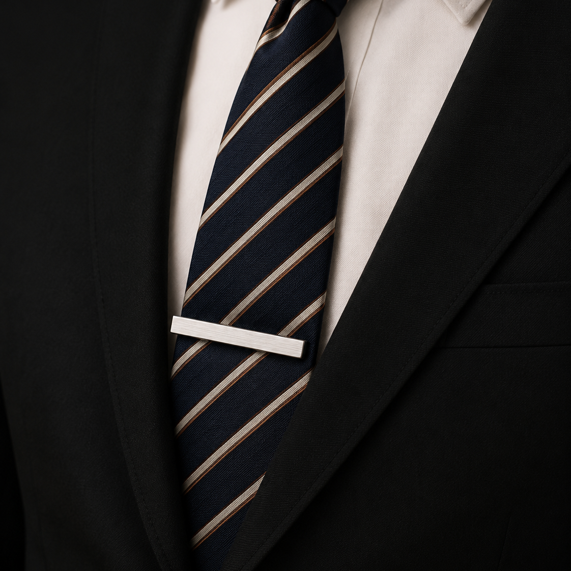 A sleek combination of modern sophistication and timeless formal styling, this matching tie clip and cufflink set is designed to bring a polished finishing touch to every outfit. With its clean metallic structure and minimal industrial detailing, the set delivers a sharp, confident look that feels effortlessly refined.