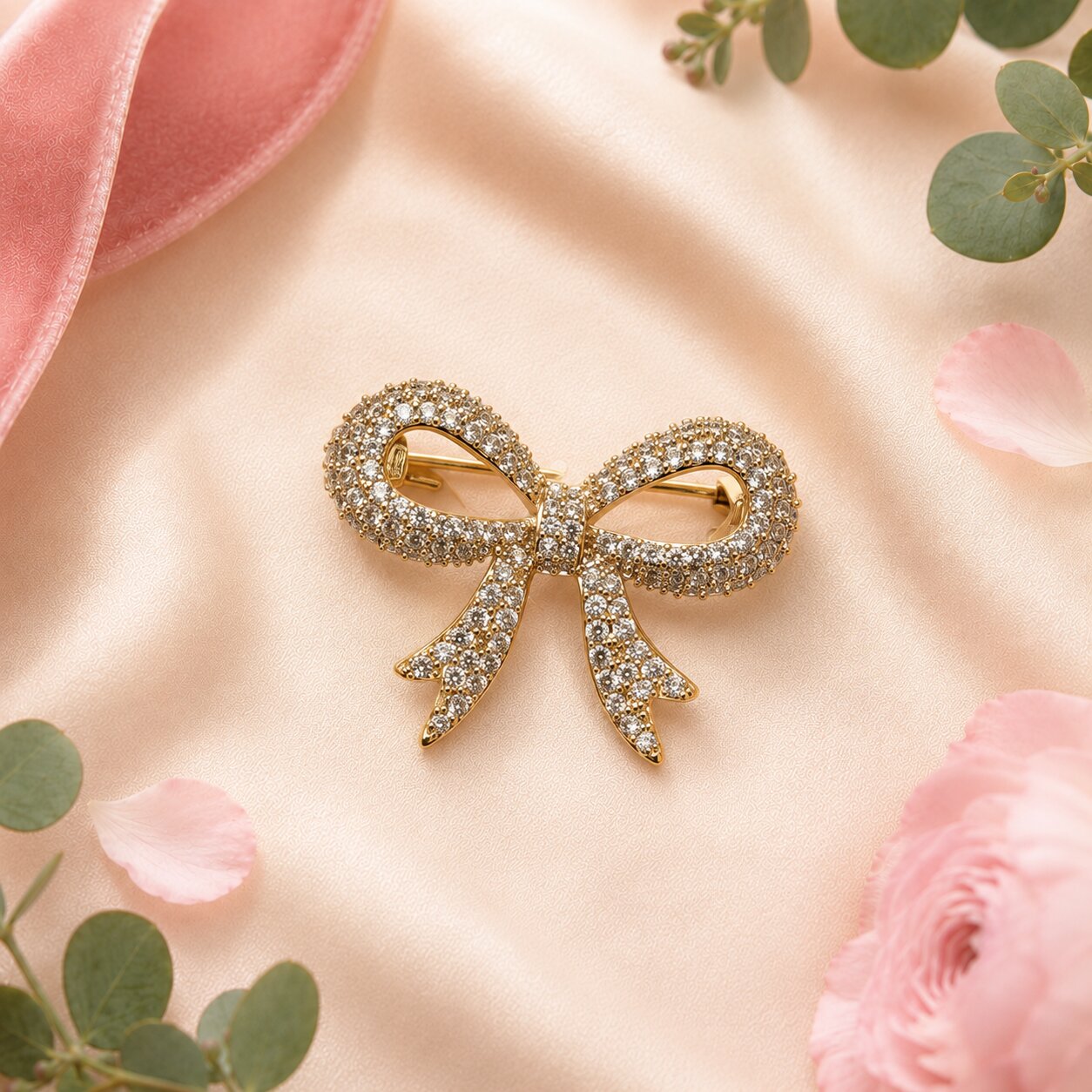 Like a delicate ribbon tied around the sweetest little secret, this charming brooch captures a dreamy blend of coquette elegance, feminine sparkle, and graceful romance. Featuring a beautifully sculpted bow silhouette covered in shimmering crystal accents, it creates an enchanting statement that feels playful, polished, and effortlessly luxurious.