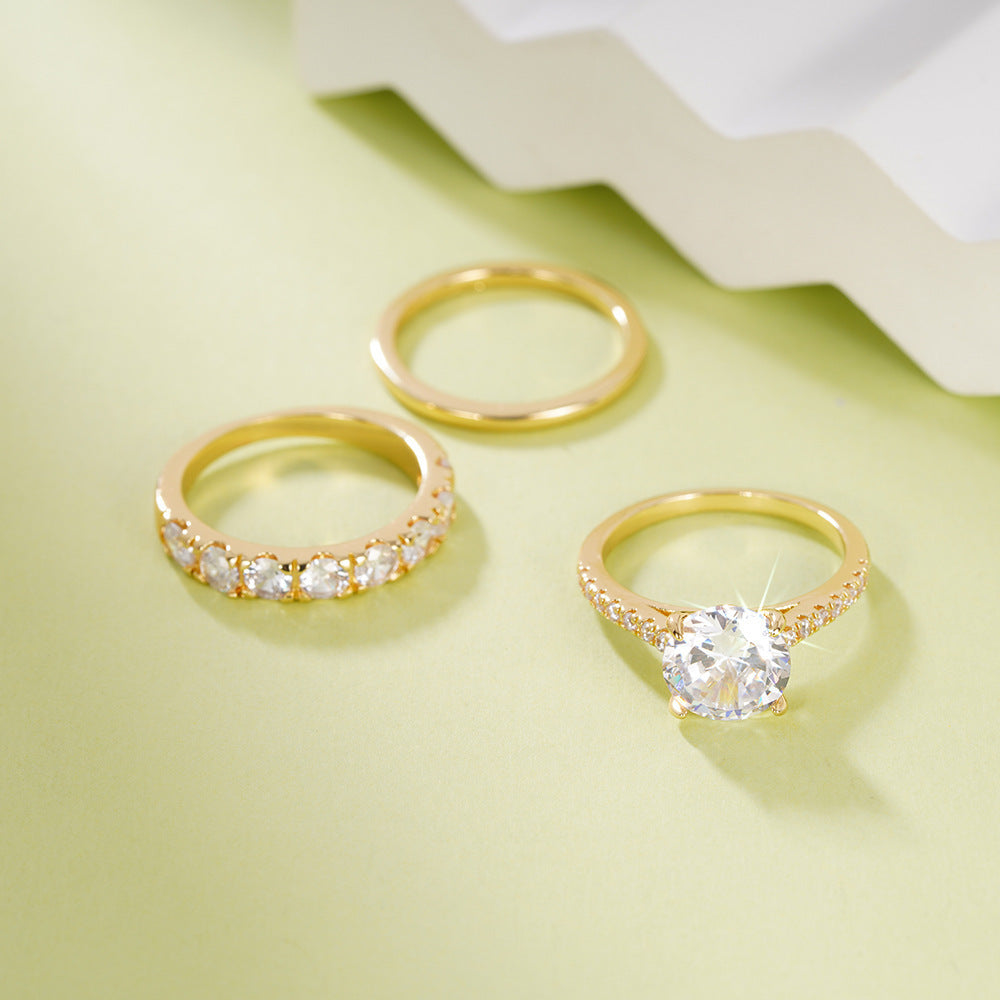 A triple-band sparkle story with a center spotlight that steals the room—this set looks like three promises stacked into one stunning moment. Trinity of Love Ring Set is made for the girl who wants more shine, more meaning, more “wow” in every hand move.