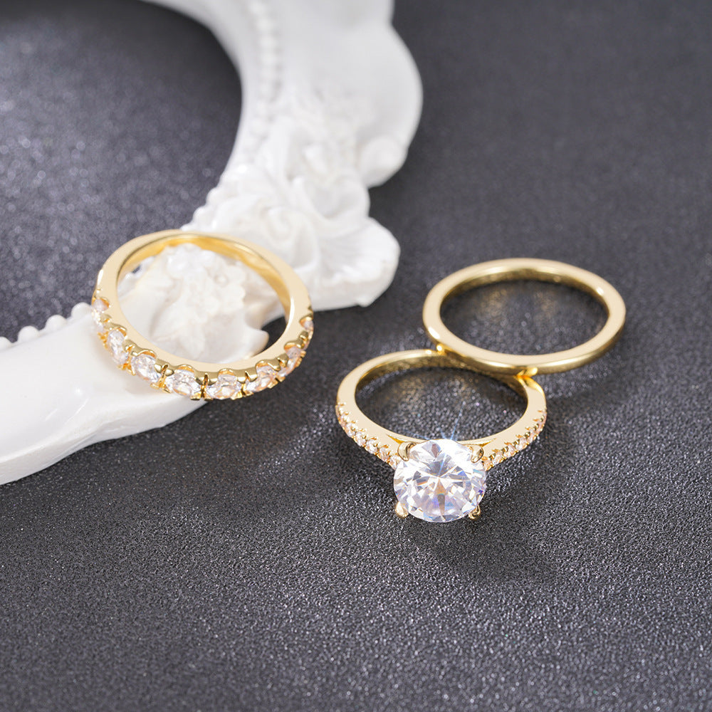 A triple-band sparkle story with a center spotlight that steals the room—this set looks like three promises stacked into one stunning moment. Trinity of Love Ring Set is made for the girl who wants more shine, more meaning, more “wow” in every hand move.