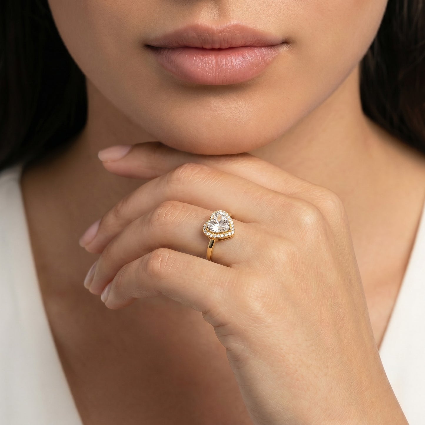 Celebrate the language of love with the Velvet Valentine Ring, a romantic masterpiece that captures the essence of a heartfelt promise. This delicate piece features a brilliant heart-shaped center that glows with warmth, making it the ultimate symbol of affection for that someone special