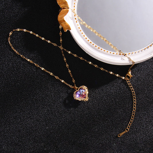 The Wings of Bloom Necklace, a symbol of affection wrapped in glow and grace. Designed to capture emotion in its most radiant form, this necklace features a brilliant heart-cut zircon, hugged by finely sculpted angelic wings adorned with micro zircon stones, adding just the right sparkle for a classy, high-end finish.